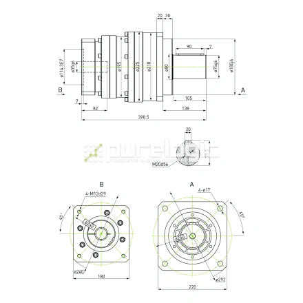 Редуктор планетарный прецизионный 220VRB20K-S75-P0 фото