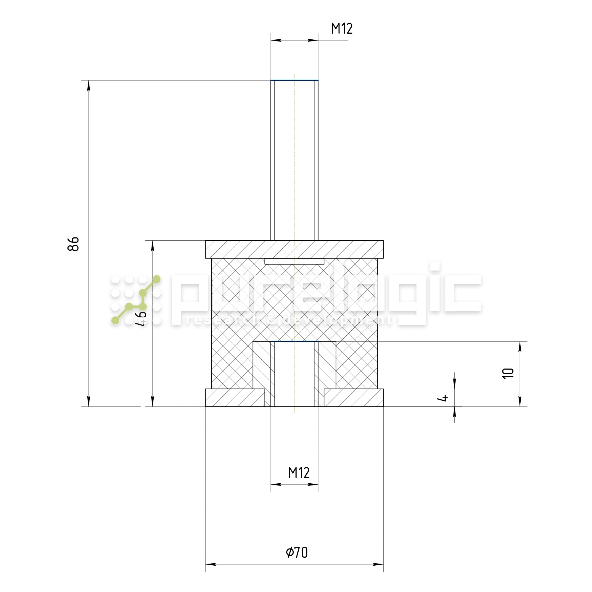 Виброопора BS7045-M12 802 Виброопора BS7045-M12 фото