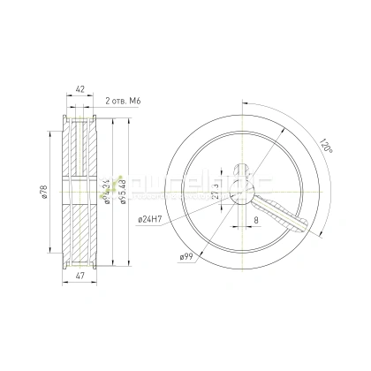 Шкив зубчатый BLA-60-5M-40-A-N24 фото
