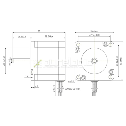 Двигатель шаговый PL57H56-D6 фото