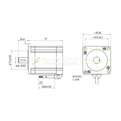 Двигатель шаговый трехфазный 3PL86H97-D14 фото