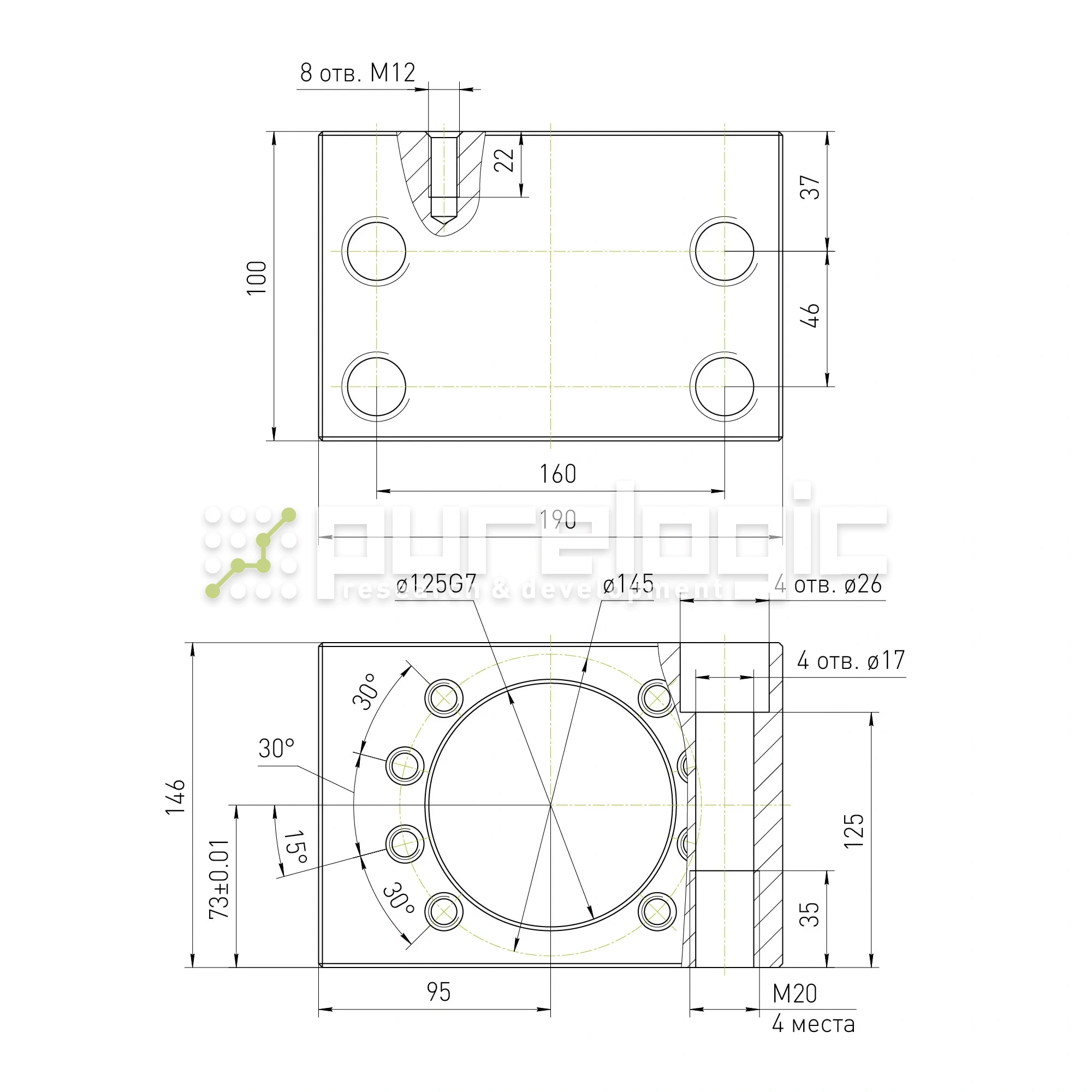 Держатель гайки ШВП MGD80-01 25 355 Держатель гайки ШВП MGD80-01 фото