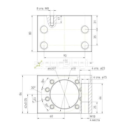 Держатель гайки ШВП MGD40 фото