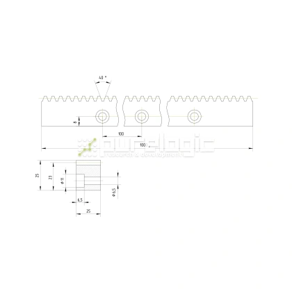 Рейка прямозубая RS2-2525 фото
