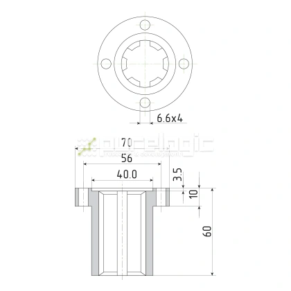 Шлицевая втулка с фланцем SNF-26x32 фото