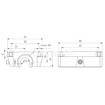 Модуль опорный удлиненный TBR16L фото