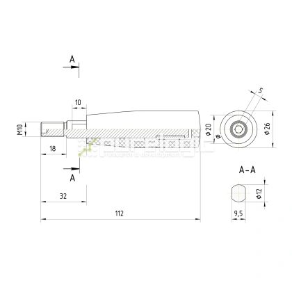 Рукоятка вращающаяся 100106-80*M10 фото