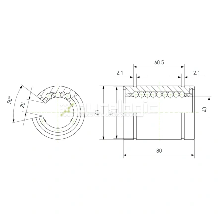 Втулка шариковая LM40-OP фото