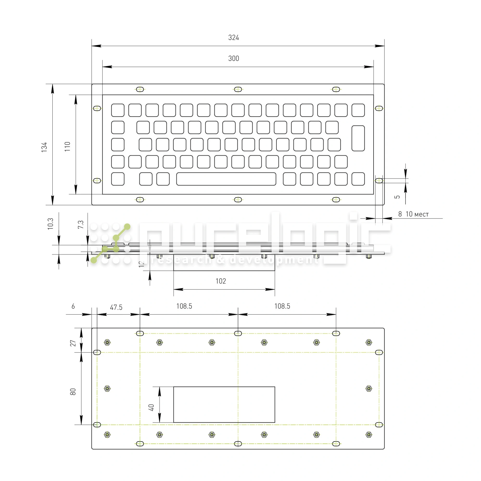 Промышленная клавиатура CT-KB04-65RMU 23 630 Промышленная клавиатура CT-KB04-65RMU фото
