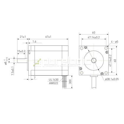 Двигатель шаговый биполярный D57CM21 фото