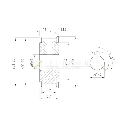 Шкив зубчатый BSY-20-5M-15-A-N8 фото