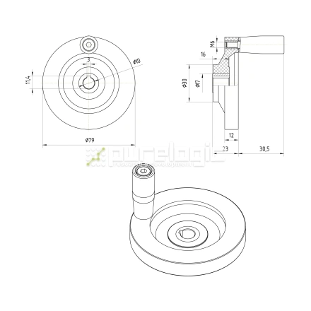 Маховик 100307B-80*10 фото