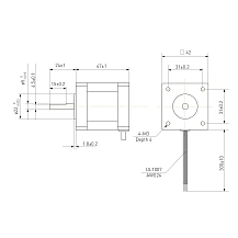 Двигатель шаговый биполярный 42CM06-1A 2 619 руб. Двигатель шаговый биполярный 42CM06-1A