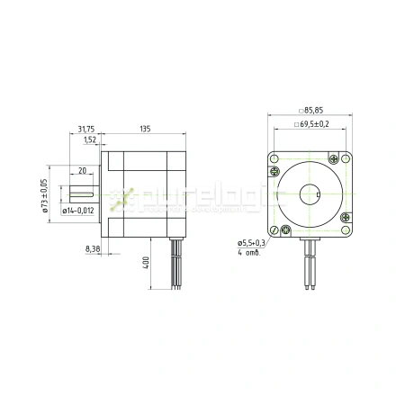 Двигатель шаговый трехфазный 863S68H фото