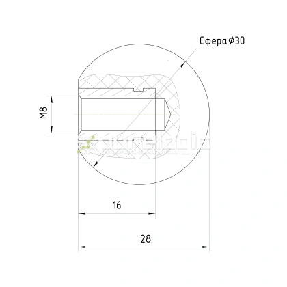 Ручка круглая 100118-30*M8 фото