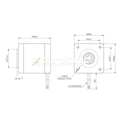 Двигатель шаговый с вал-гайкой 14HY4402-6.35x1.58 фото