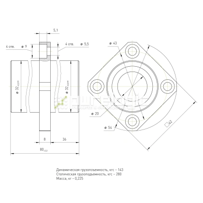 Втулка шариковая с фланцем LMKC20L фото