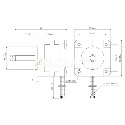 Двигатель шаговый PL35H28-D5 фото