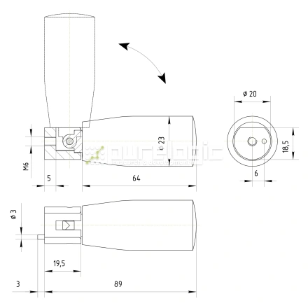 Рукоятка откидная 100111-65*20 фото