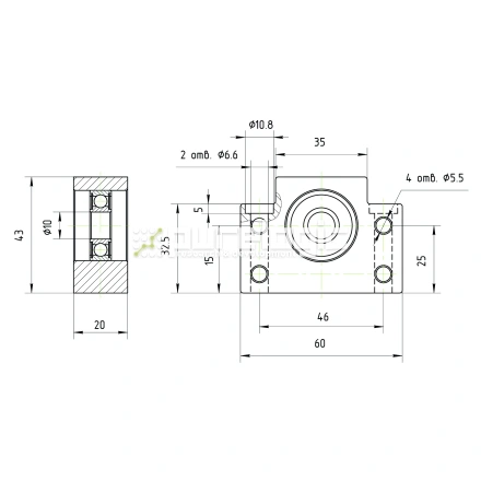 Опора ШВП подшипниковая BF12-C5 фото