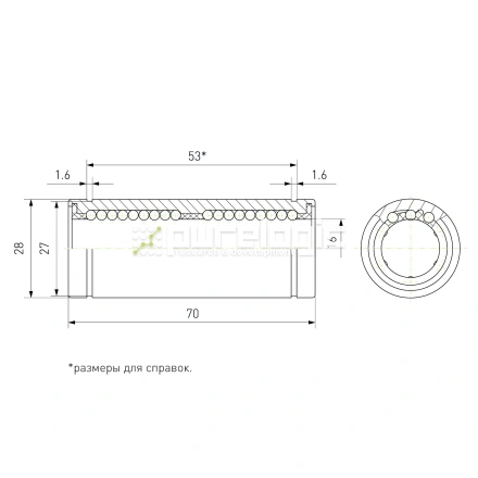 Втулка шариковая LM16L-UU фото