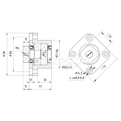 Опора ШВП подшипниковая FK25 фото