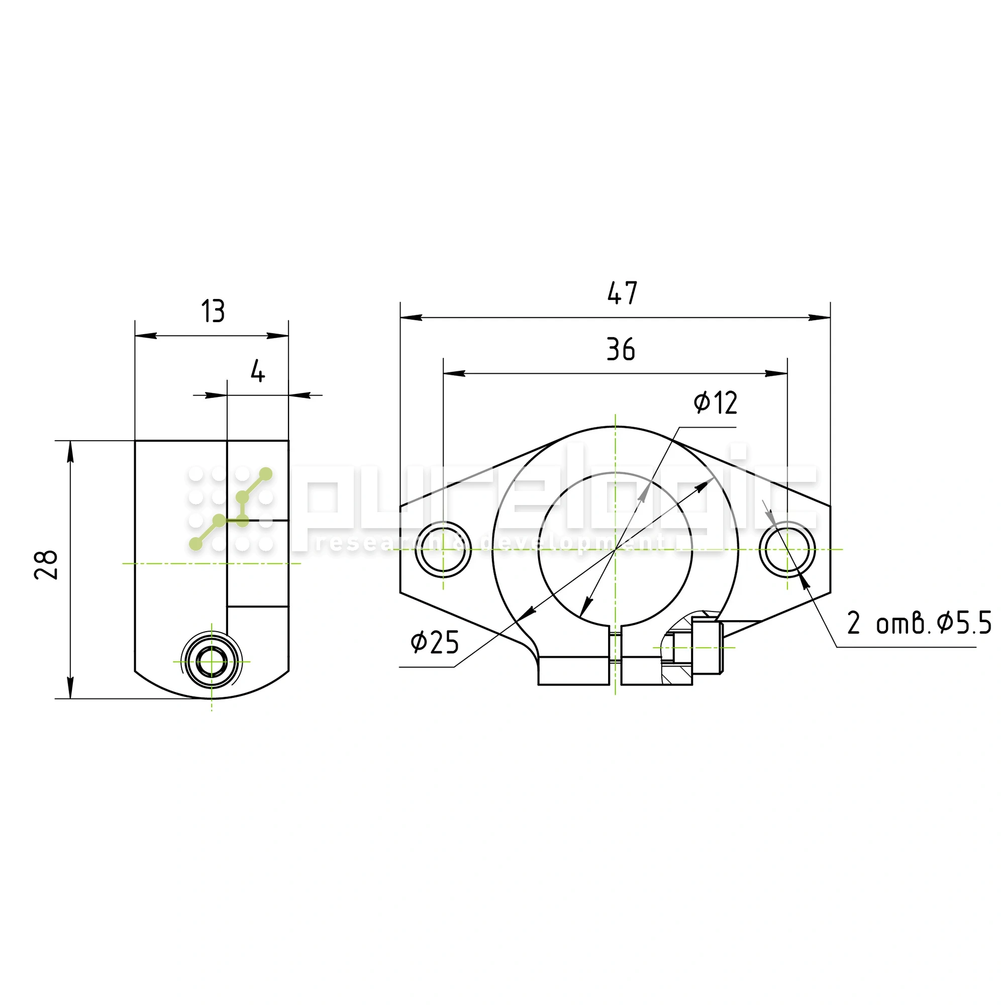 Держатель вала SHF12 фото