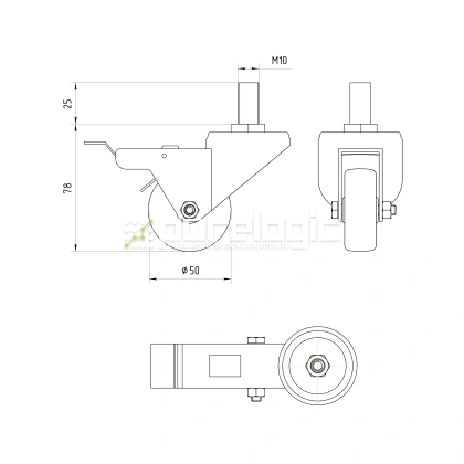 Колесная опора SJLS-50 фото
