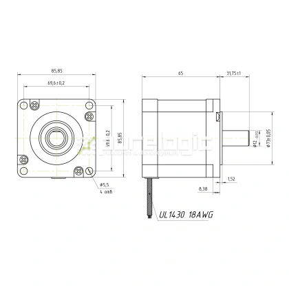 Двигатель шаговый FL86STH65-2808A фото