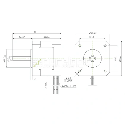 Двигатель шаговый PL42H34-D5 фото