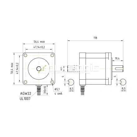 Двигатель шаговый PL57HD76-D11K фото