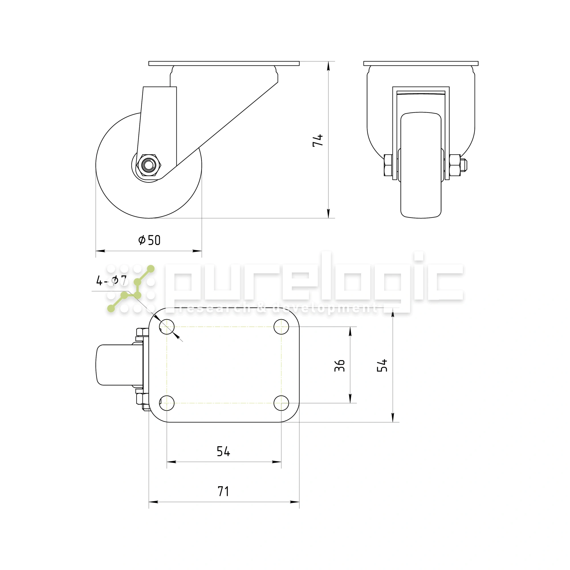 Колесная опора BJL-50 879 Колесная опора BJL-50 фото