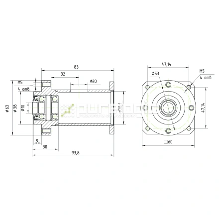 Опора винта с фланцем PLM57-10 фото