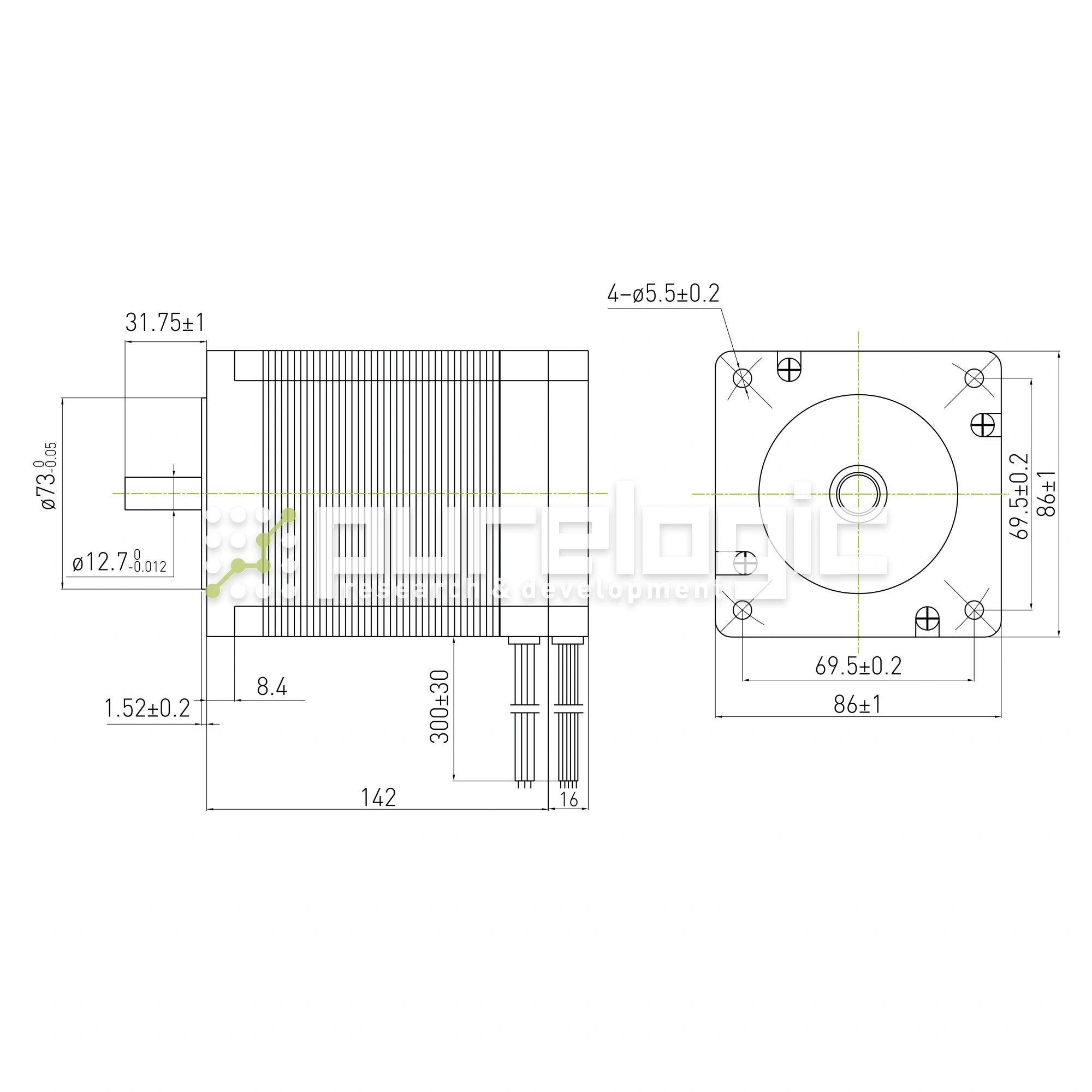 Бесколлекторный двигатель FL86BLS125 фото