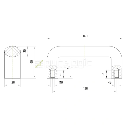 Ручка бугельная 100401-120*M8 фото