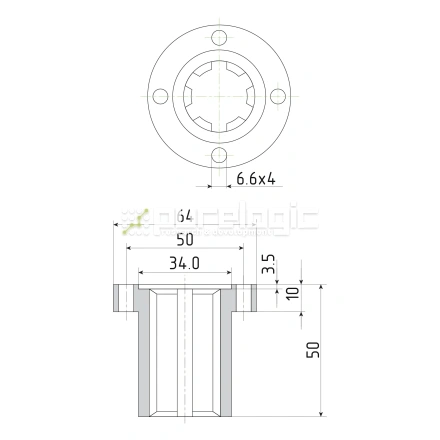 Шлицевая втулка с фланцем SNF-23x28 фото