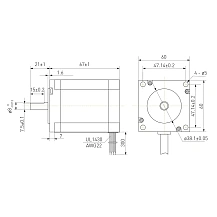 Двигатель шаговый биполярный D57CM21-4A 5 361 руб. Двигатель шаговый биполярный D57CM21-4A