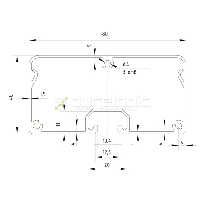 Алюминиевый кабель-канал ZXH4080 фото