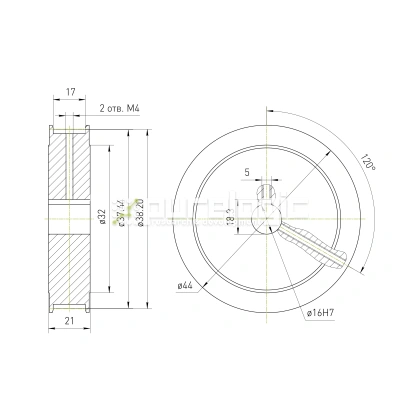 Шкив зубчатый BLA-40-3M-15-A-N16 фото