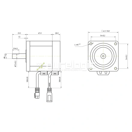 Двигатель шаговый с энкодером YK242EC67E1 фото