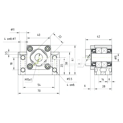 Опора ШВП подшипниковая BK15 фото