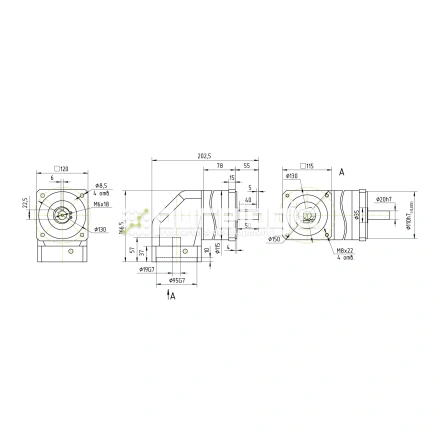 Редуктор планетарный угловой 90WPLF20K-19S фото