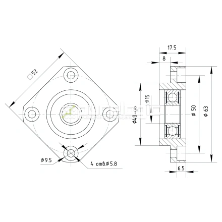 Опора ШВП подшипниковая FF15 фото
