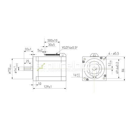 Двигатель шаговый биполярный 86CM120 фото