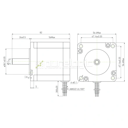 Двигатель шаговый PL57HM56-D8 фото