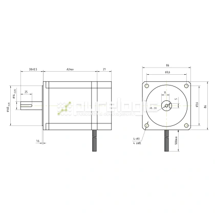 Двигатель шаговый с энкодером HD86H82-D14-1K фото
