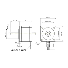 Двигатель шаговый FL57STH115-2804A 6 697 руб. Двигатель шаговый FL57STH115-2804A