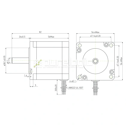 Двигатель шаговый PL57HM56-D8 фото