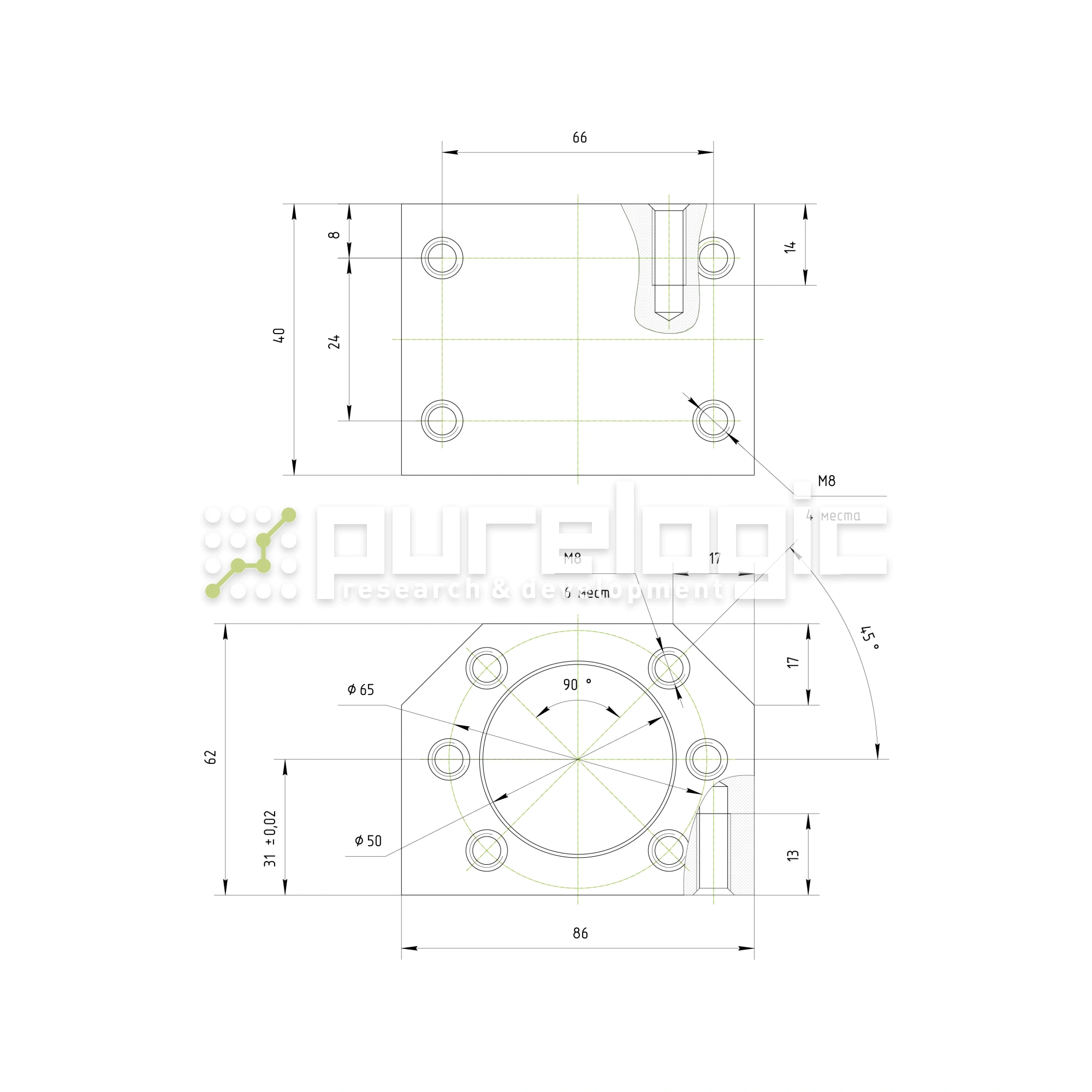 Держатель гайки ШВП DSG3205/3210 1 351 Держатель гайки ШВП DSG3205/3210 фото