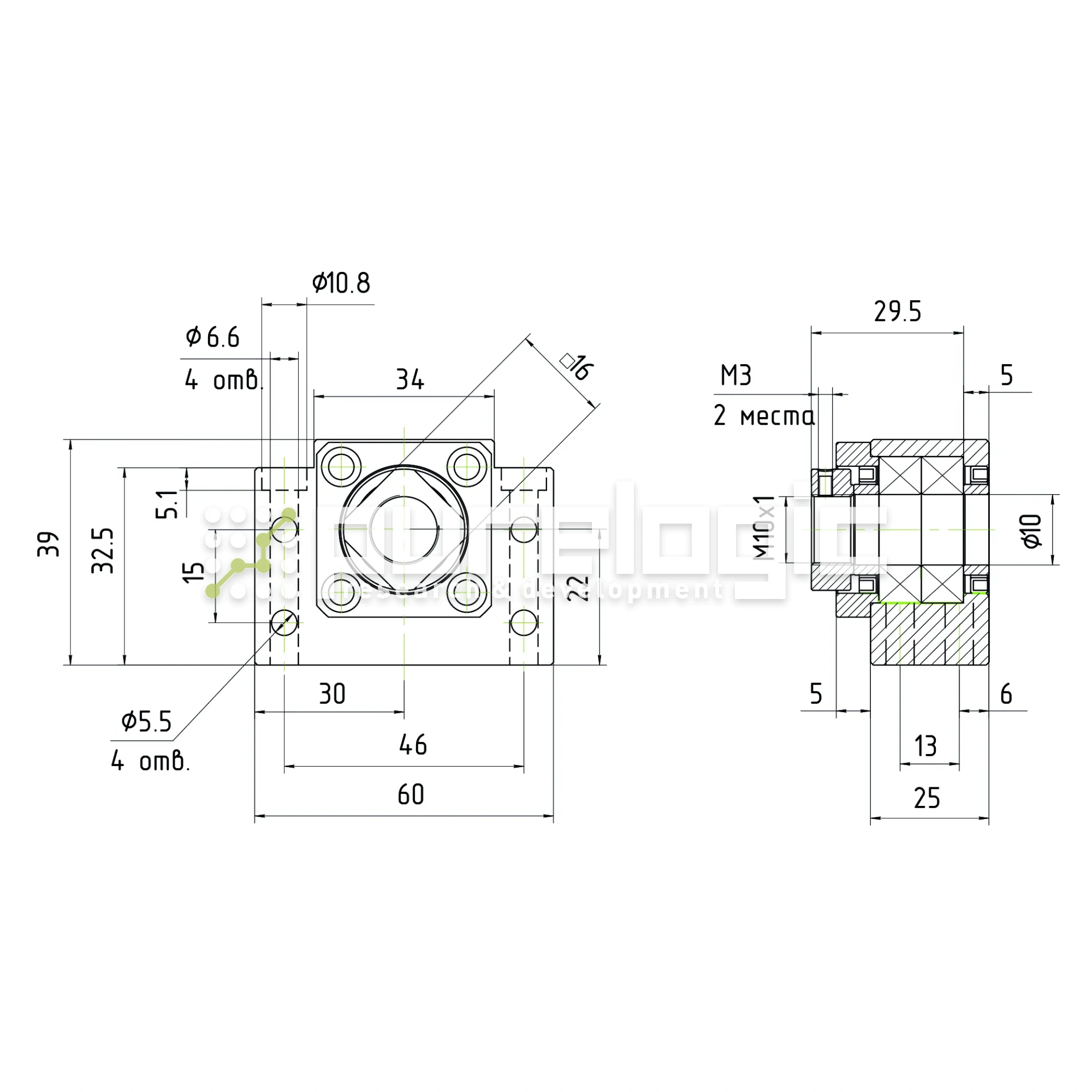 Опора ШВП Hiwin BK10-C5 16 057 Опора ШВП Hiwin BK10-C5 фото
